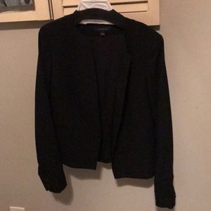 Ann Taylor black collar-less suit jacket
